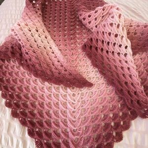 Beautiful Handmade Crochet Angora Shawl